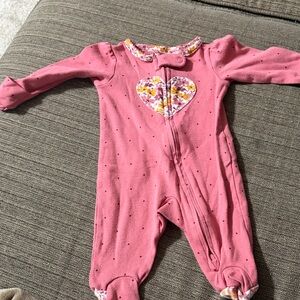 Carter's Pink Floral Heart Footie